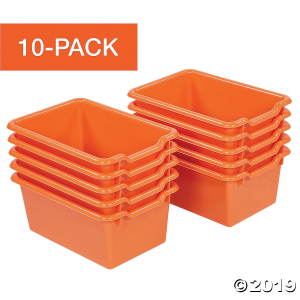 ECR4Kids Scoop-Front Storage Bins, 10-Pack, Orange (10 Unit(s))