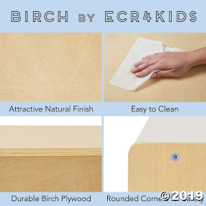ECR4Kids Birch 30 Cubby Tray Cabinet with 30 Scoop Front Bins, Assorted Colors (1 Unit(s))