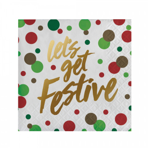Lets Get Festive Beverage Napkins (Per 16 pack)