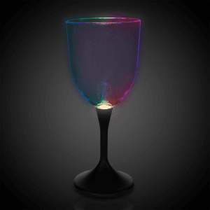 LED Light Up Wine Glass Black Stem - 10 oz.