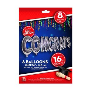 Silver Congrats Balloon Kit (Per kit)