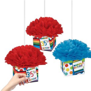 Any Age Fluffy Decorations (Per 3 pack)
