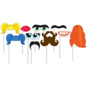 Faces Photo Booth Prop Kit (Per 10 pack)