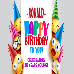 Emojicon Birthday Custom Banner - 12 x 24