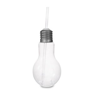 Light Bulb Cup with Lid and Straw