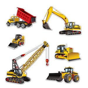 Construction Equipment Cutouts (Per 6 pack)