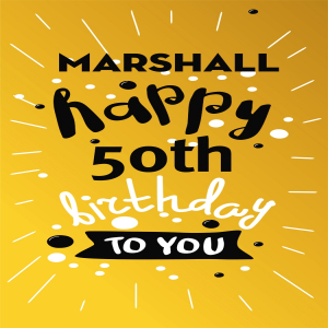 Gold Vertical Birthday Custom Banner - 12 x 24