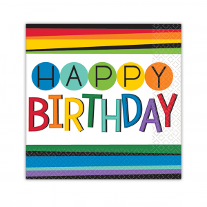 Rainbow Birthday Beverage Napkins (Per 18 pack)