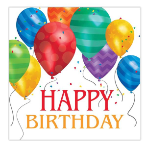 Balloon Blast Birthday Lunch Napkins (Per 16 pack)