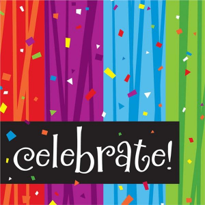 Rainbow Celebration Beverage Napkins (Per 16 pack)