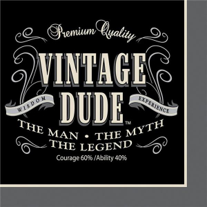Vintage Dude Lunch Napkins (Per 16 pack)