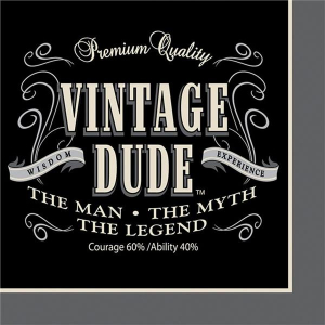 Vintage Dude Beverage Napkins (Per 16 pack)