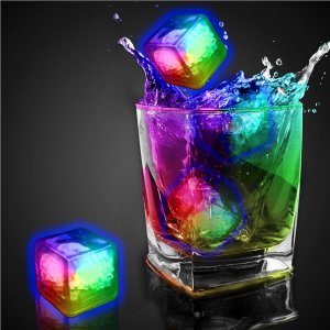 Rainbow Liquid Activated Light Up Ice Cubes (Per 12 pack)