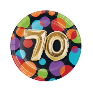 70th Birthday Balloon 7" Plates (Per 8 pack)