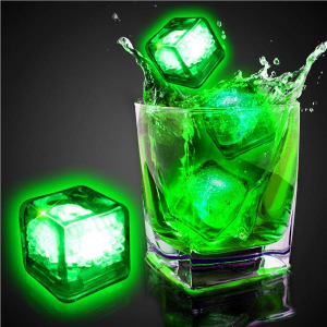 Green Liquid Activated LED Ice Cubes (Per 12 pack)