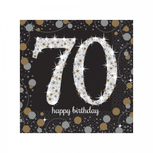 Sparkling 70th Beverage Napkins (Per 16 pack)