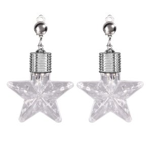 LED White Star Clip-On Earrings (Per pair)