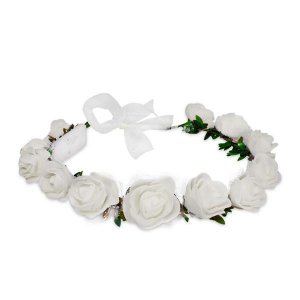 LED White Roses Halo Headband