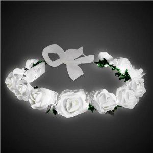 LED White Roses Halo Headband