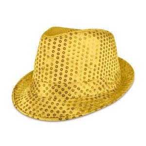 LED Gold Sequin Fedora Hat