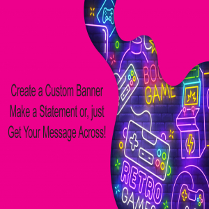 Retro Games Custom Banner - 12 x 24