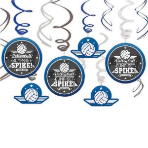 Volleyball Swirl Decorations (Per 12 pack)