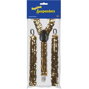 Gold Sequin Suspenders