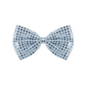 Silver Sequin Bow Tie (Per Piece)