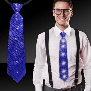 Blue Sequin LED Necktie