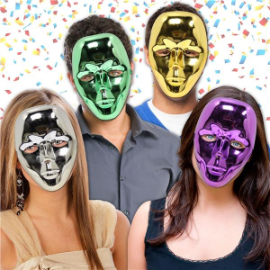 Purple Metallic Full Face Masks (Per 12 pack)