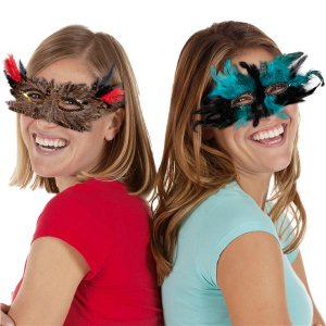 Assorted Feather Masks (Per 12 pack)