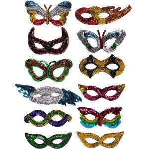 Sequin Half Masks (Per 12 pack)
