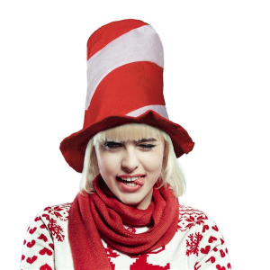 Red & White Striped Stove Pipe Hats (Per 12 pack)