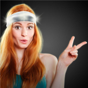 White LED Fabric Headband