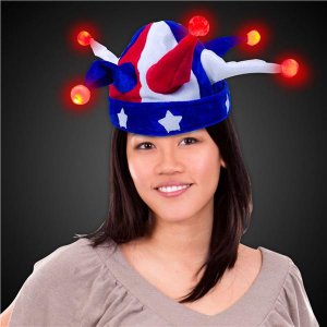 LED Patriotic Jester Hat