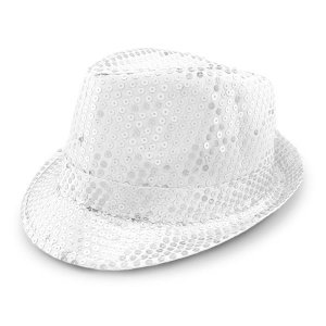 LED White Sequin Fedora Hat