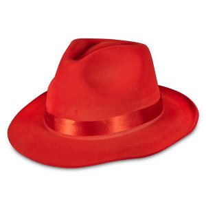 Red Felt Fedora Hats (Per 12 pack)