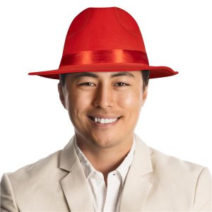 Red Felt Fedora Hats (Per 12 pack)