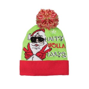 Happy Holla Days LED Knit Hat Beanie