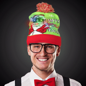 Happy Holla Days LED Knit Hat Beanie