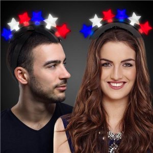 LED Patriotic Stars Mohawk Headband