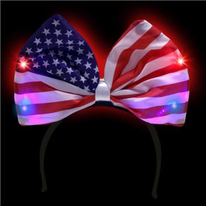 LED USA Flag Bow Headband