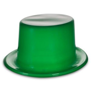Green Plastic Top Hats (Per 12 pack)
