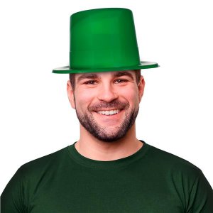 Green Plastic Top Hats (Per 12 pack)