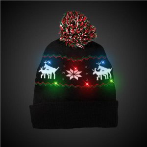 LED Reindeer Knit Hat Beanie