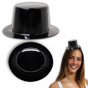 Black Mini Top Hats (Per 12 pack)