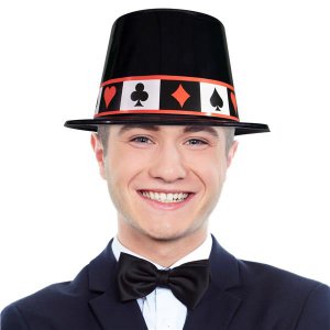 Casino Black Top Hat (Per 12 pack)