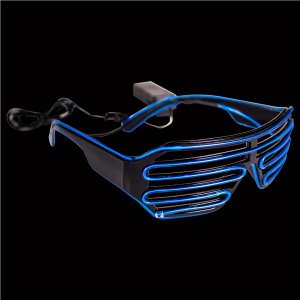 Blue Slotted EL Wire Eyeglasses