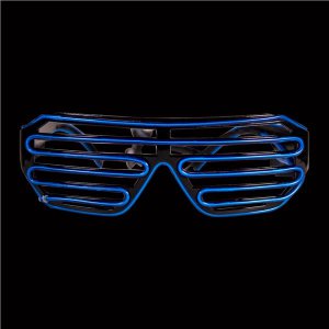 Blue Slotted EL Wire Eyeglasses