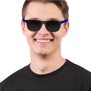 Neon Blue Retro Sunglasses (Per 12 pack)